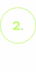 Neon lime green circular badge with the number 2 in the center on a black background, used as a step indicator